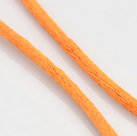 Rol met 10 meter  satijn koord Nylon Marcramé koord 2mm kleur Orange