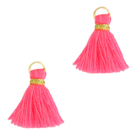 2 x Kwastjes 1.5cm Gold-hot pink