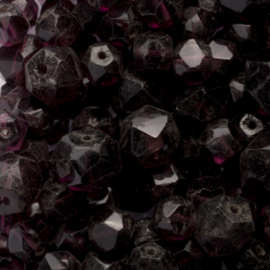 10 x mix Tsjechië kristal facet glas kraal  6mm gat: 1 mm Kleur: donker paars