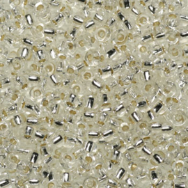 c.a. 5 gram Miyuki rocailles 11/0 - silverlined crystal