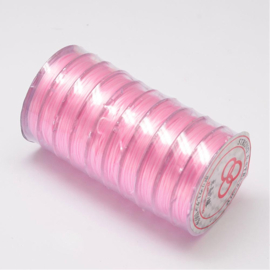 1 rol elastiek transparant 0,8 mm zacht roze