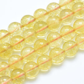 10  x  Edelsteen kraal van Citrine 8mm gat c.a. 1mm
