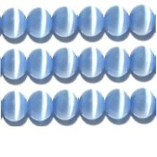 20 stuks prachtige cateye kralen 6mm licht blauw