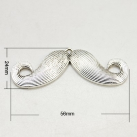 2 x Moustache snor tussenzetsel 56 x 24 x 3mm Gat: 2mm