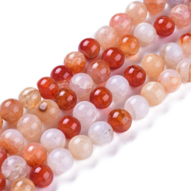 10 x  edelsteen kraal van Crackle Carnelian mix 10~12mm gat: 1,2mm