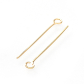 10 x RVS 304 Stainless Steel kettelstiften 25 x 0,7mm oogje 1,8mm 18K Gold plated