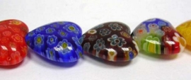 10 x Millefiori glas hart 12 x 12 x 3,5mm gat 0,5mm