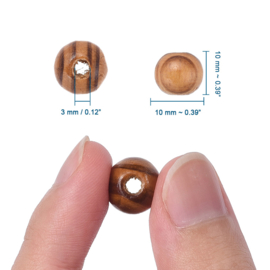 20 x Houten Kralen Rond 8 x7 mm Naturel Peru gat: 2,5mm