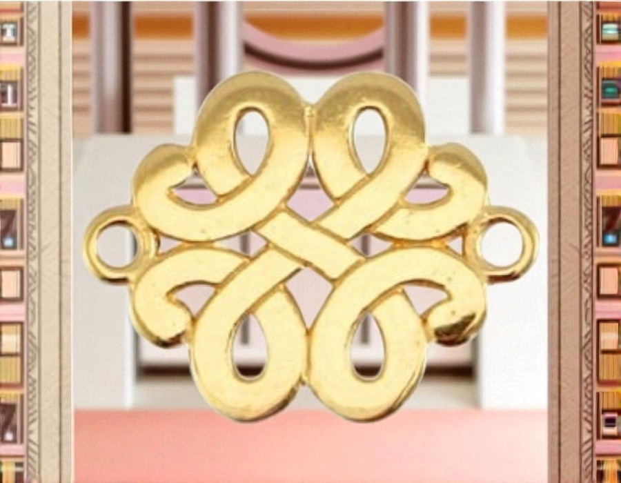 DQ metaal tussenstuk barok – goudkleur – ca. 17 x 13 mm – oogje 2 mm (nikkelvrij)