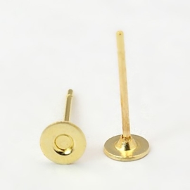10 x oorstekers, goudkleur maat 10mm lang 0,6 dik en kop  Ø 4mm