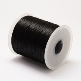 1 rol Crystal Tec plat elastiek 0,8mm zwart c.a. 500 meter (past niet door de brievenbus)