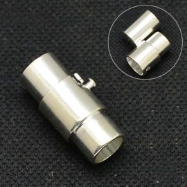 Magneet draai sluiting  zilver kleur Ø8mm (Nikkelvrij)