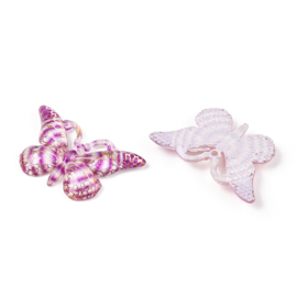 10 x Vlinder bedels acryl 23 x 38 x 4,5~5 mm – gat 1,5 mm – mix kleuren