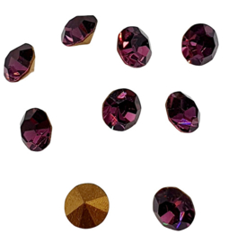 10 x Swarovski puntsteen SS24 Gold Foiled Amethyst  5,2mm