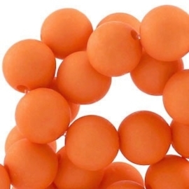 10 x Acryl kralen mat rond 12mm warm oranje gat: 2,4mm