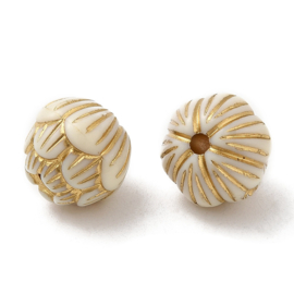 10 x Acryl kralen bloem 10,5 mm – gat 1,8 mm – goudkleur