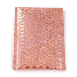 1 x Metallic luchtkussen envelop kleur: Peach Puff afm. 24,5 x 15 x 0,6cm