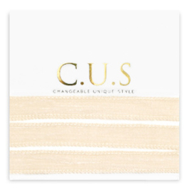 1 x C.U.S® Sieraden lint Shimmery beige peach ca. 70x1.2cm