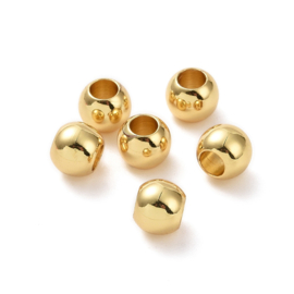 10 x  18K Gold plated metalen metalen kralen 6mm gat: 3mm (Nikkelvrij)