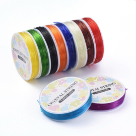 10 rollen assortiment elastiek mix kleuren 1mm 10 meter per rol
