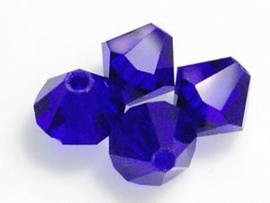 10 x Preciosa Kristal Bicone kraal 8 mm light Cobalt Blue