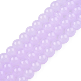 20 x Imitatie jade glaskralen rond 8 mm – gat 1,3-1,6 mm – Lilac
