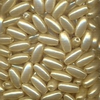 10 gram rijstkorrel kralen acryl 3 x 6mm kleur zacht geel gat c.a.1mm