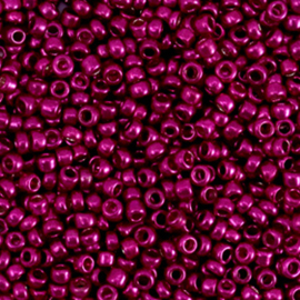 20 gram Glaskralen Rocailles 12/0 (2mm) Metallic shine azalea pink
