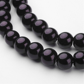 25 x prachtige glasparel kleur: Zwart 10mm