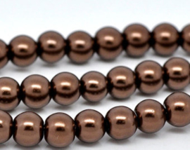 30 x Glasparel kleur: copper Glow Caffee gat: c.a. 1mm