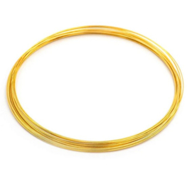 Memory Wire voor kettingen goudkleur 15 wendingen 1mm dik, Ø 11cm