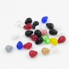 Per 50 gram Jablonex Teardrop mix  ca 7x10 mm  glas  assortiment