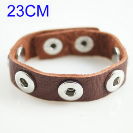 Armband leer cognac 23 cm