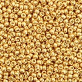 c.a. 5 gram Miyuki rocailles 11/0 - duracoat galvanized gold