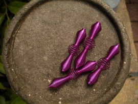 4 stuks prachtige spiraal kralen fuchsia 40x9 mm Jonco Ready Wire