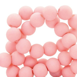 30 x  matte acryl kralen 8mm matt Light salmon peach pink (Ø1.9mm)