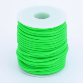 100 cm hol Rubber DQ koord 3mm gat: 1,5 mm Lime