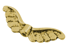 10 stuks tibetaans zilveren engelen vleugel 23 x 8 x 2mm  gat 1mm goudkleur