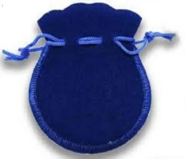 10 x Luxe blauwe cadeau zakjes met koordje 6 x 7cm mini (op = op!)