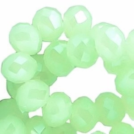 15 x Topfacet kralen 8x6 mm Chrysolite Light Green