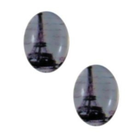 2 x Glas Cabochon 18x13 mm Eiffeltoren