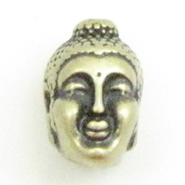1 x DQ metaal kraal Buddha 12 x 8mm geel koper kleur gat 1,2 mm (Nikkelvrij)