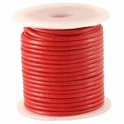 50 cm  DQ Leer rond 2 mm Rood