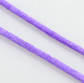 Rol met 30 meter satijn koord Nylon Marcramé koord 1mm kleur mauve