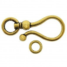 1 x Prachtige Tibetaans zilveren sluiting Haak  38 x 16mm ring: 8mm goud kleur