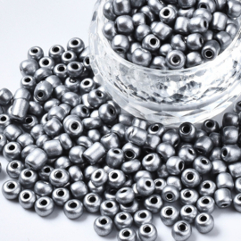 20 gram Glaskralen Rocailles 6/0 (4mm) Silver
