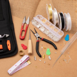 Compleet Starters pakket sieraden maken, sieraden onderdelen, gereedschap en meer! Zilverkleur en goudkleur