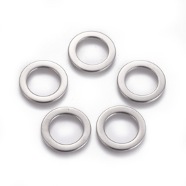 4 x RVS 201 gesloten metalen ring 21 x 1,2mm gat: 14,3mm
