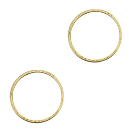 2 x Onderdelen DQ metaal dichte ring 15mm Antiek brons