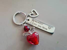 Herdenkings sleutelhanger Remember I love you Mom ♥